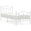 vidaXL Metal Bed Frame without Mattress with Footboard White 80x200cm