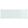 vidaXL Kitchen Backsplash White 120 x 40 x 0.6 cm Tempered Glass