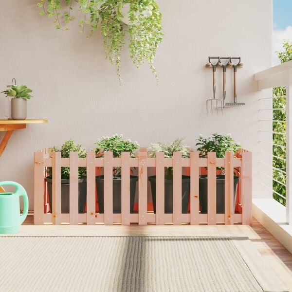 vidaXL Garden Raised Bed with Fence Design 150x50x50 cm Solid Wood Douglas