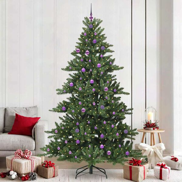 vidaXL Artificial Hinged Christmas Tree Green 240 cm PVC and Steel
