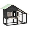 vidaXL Rabbit Hutch Grey and White 140x63x120 cm Solid Firwood