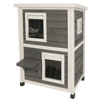 Kerbl Outdoor Cat House Family 57x55x80 cm Grey and White