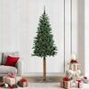 vidaXL Slim Christmas Tree Green 210 cm PVC and Solid Pine wood