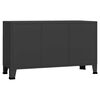 vidaXL Industrial Sideboard Black 105x35x62 cm Metal and Glass