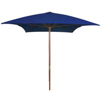 vidaXL Outdoor Parasol with Wooden Pole Blue 200x300 cm