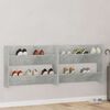 vidaXL Wall Shoe Cabinets 2 pcs Concrete Grey 80x18x60 cm Engineered Wood