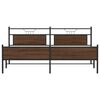 vidaXL Metal Bed Frame without Mattress Brown Oak 193x201 cm