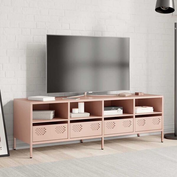 vidaXL TV Cabinet Pink 135x39x43.5 cm Cold-rolled Steel