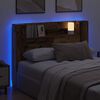 vidaXL Headboard Cabinet with LED Old Wood 140 x 16.5 x 103.5 cm