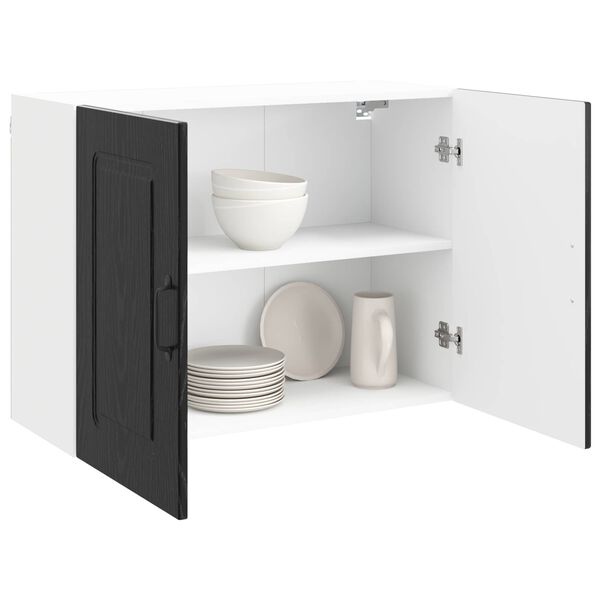 vidaXL Kitchen Cabinet with Storage Kalmar Black Oak 80 x 31 x 60 cm