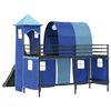 vidaXL Kids'Loft Bed Frame Black and Blue 99.5 x 190 cm Metal