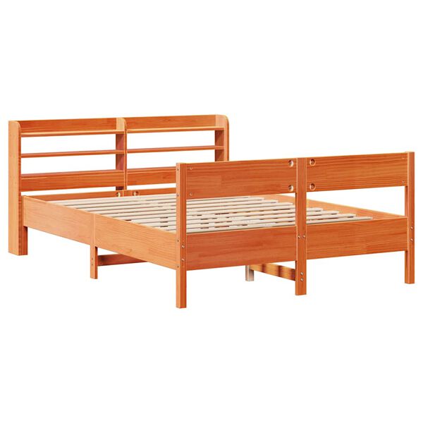 vidaXL Bed Frame without Mattress Wax Brown 120x200 cm Solid Wood Pine