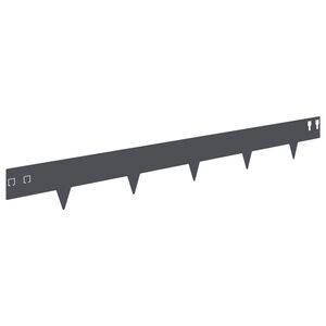 vidaXL Lawn Edging 50 pcs 100 x 12 cm Steel Anthracite