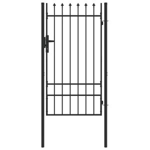vidaXL Fence Gate with Lock Grey 103 x 225 cm Powder-Coated Steel