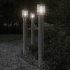 vidaXL Outdoor Floor Lamp with Outlet Silver 110cm Stainless Steel