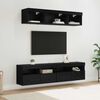 vidaXL TV Wall Units with LED with LED 5 pcs Black Oak 80 x 30 x 40 cm