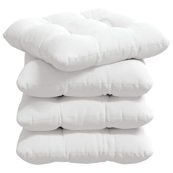 vidaXL Seat Cushions 4 pcs White 45 x 45 x 12 cm Fabric