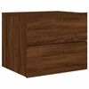 vidaXL Wall-mounted Bedside Cabinet with LED Lights Brown Oak