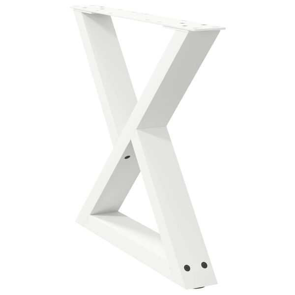 vidaXL Coffee Table Legs 2 pcs White 60x(42-43.3) cm Steel