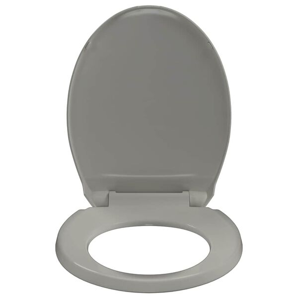 vidaXL Soft-Close Toilet Seat Quick Release Grey Oval
