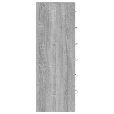 vidaXL Sideboard with 6 Drawers Grey Sonoma 50x34x96 cm Engineered Wood