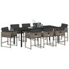 vidaXL Garden Dining Set 9 pcs Grey Poly Rattan