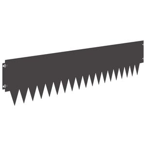 vidaXL Lawn Edging 10 pcs 103 x 25 cm metal Black
