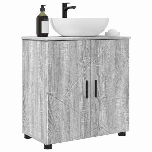 vidaXL Bathroom Cabinet with Storage Grey Sonoma 61 x 35 x 64 cm