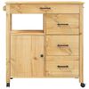 vidaXL Kitchen Trolley MONZA 84x40x88.5 cm Solid Wood Pine