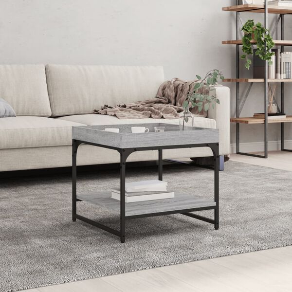 vidaXL Coffee Table Grey Sonoma 49.5x49.5x45 cm Engineered Wood