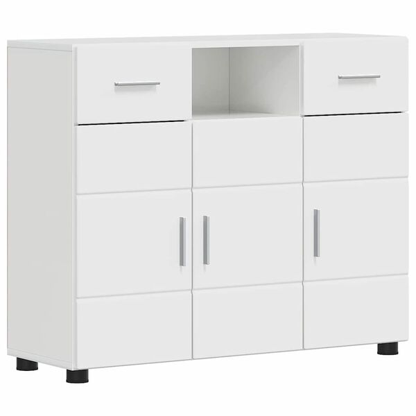 vidaXL Sideboard High gloss white 88.5 x 30.5 x 73 cm Engineered Wood