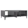 vidaXL Coffee Table High Gloss Grey 103.5x60x35 cm Engineered Wood