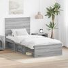 vidaXL Bed Frame Grey Sonoma 90 x 200 cm Solid Pine Wood