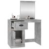 vidaXL Dressing Table with Mirror Concrete Grey 90x50x132.5 cm Engineered Wood