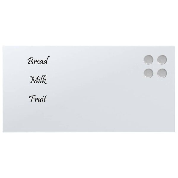 vidaXL Wall-mounted Magnetic Board White 40x20 cm Tempered Glass