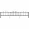 vidaXL Garden Fence with Spear Top Steel 537x75 cm Black