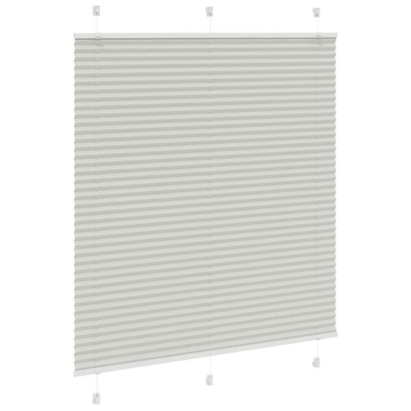 vidaXL Pleated Blind Light Grey 115x150 cm Fabric Width 114.4 cm Polyester
