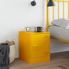 vidaXL Bedside Cabinet Mustard Yellow 34.5x39x44 cm Steel