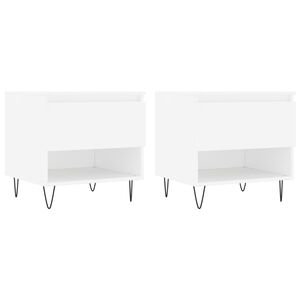 vidaXL Coffee Tables 2 pcs White 50x46x50 cm Engineered Wood