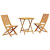vidaXL Folding Bistro Set Folding 3 pcs Brown Solid acacia wood