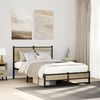vidaXL Metal Bed Frame without Mattress Sonoma Oak 120x200 cm