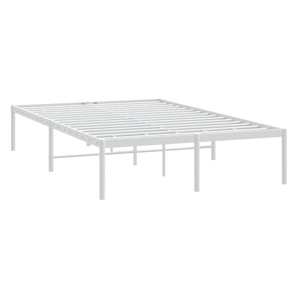 vidaXL Metal Bed Frame without Mattress White 120x200cm