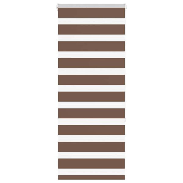 vidaXL Zebra Blind Brown 55x150 cm Fabric Width 50.9 cm Polyester