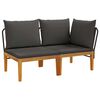 vidaXL 2 pcs Garden Lounge Set with Cushions Solid Acacia Wood & Rope