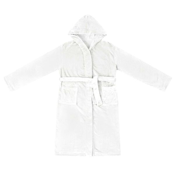 vidaXL Bathrobe Hoodie White XXXL Flannel