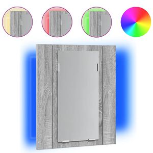 vidaXL LED Bathroom Mirror Cabinet Grey Sonoma 40x12x45 cm