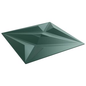 vidaXL Wall Panels 12 pcs 50 x 50 cm Star Green XPS Foam