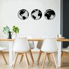 Homemania Wall Decoration World 140x41 cm Steel Black