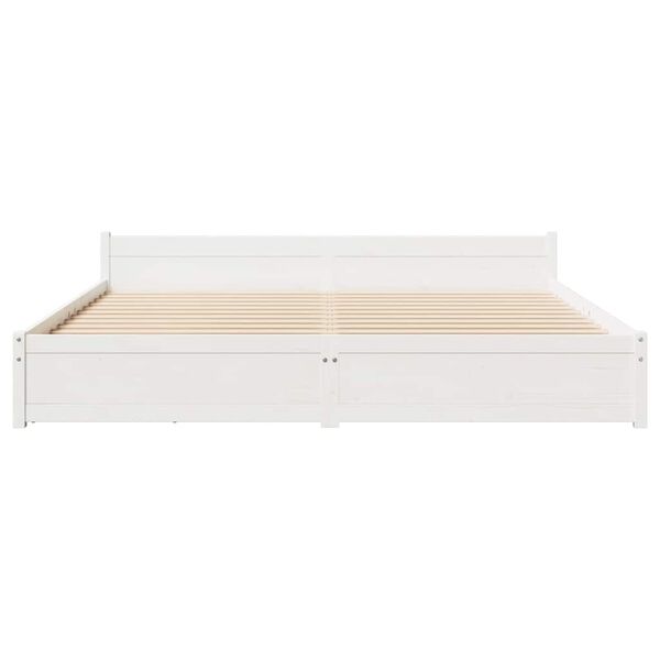 vidaXL Bed Frame without Mattress White 180x200 cm Super King Solid Wood Pine