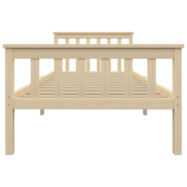 vidaXL Bed Frame without Mattress Natural Solid Pinewood 100x200 cm